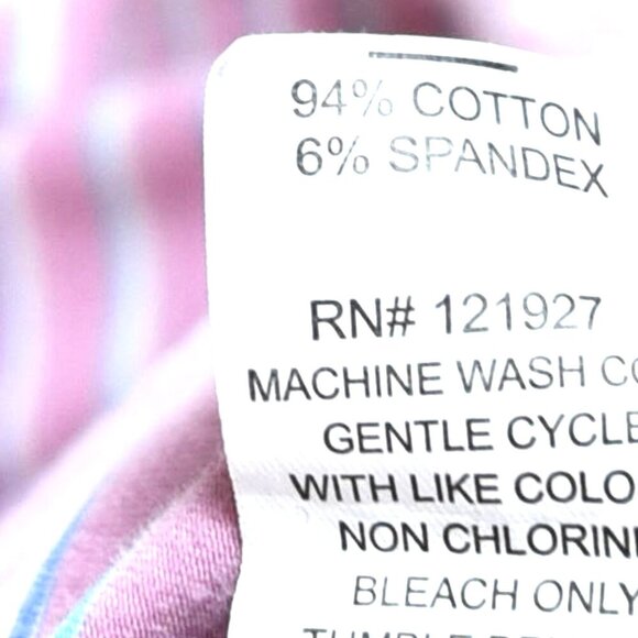 Johnnie-O Pink Blue Stripe Polo Shirt Size L  Surf Logo Beachy Preppy - Picture 5 of 7
